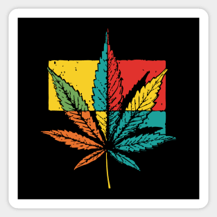 Retro Pop Art Cannabis Leaf 70s Style Sticker